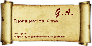 Gyorgyevics Anna névjegykártya